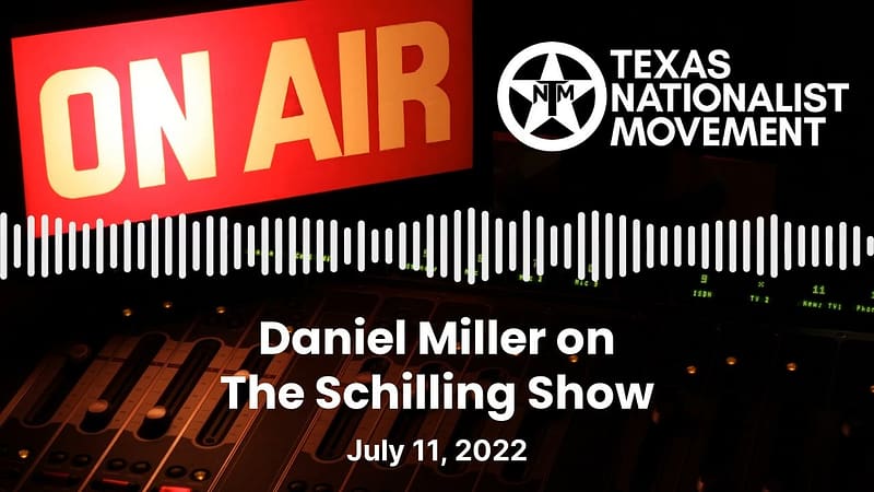 Daniel Miller, President of the Texas Nationalist Movement, joined Rob Schilling on The Schilling Show to talk #TEXIT and answered the question, "How close is Texas to leaving the union?" #TEXIT #TheTNM #dmc2022